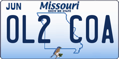 MO license plate OL2C0A