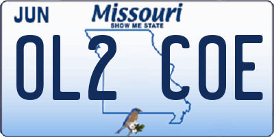 MO license plate OL2C0E