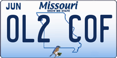 MO license plate OL2C0F