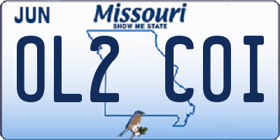 MO license plate OL2C0I