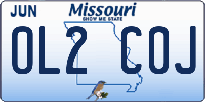 MO license plate OL2C0J