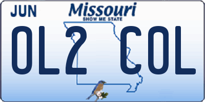 MO license plate OL2C0L
