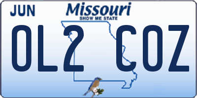 MO license plate OL2C0Z