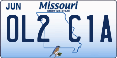 MO license plate OL2C1A