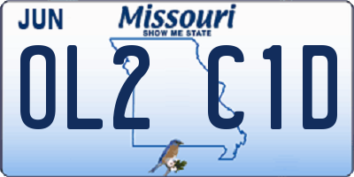 MO license plate OL2C1D