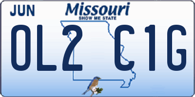 MO license plate OL2C1G