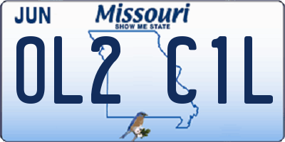 MO license plate OL2C1L