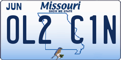 MO license plate OL2C1N