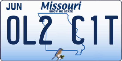 MO license plate OL2C1T