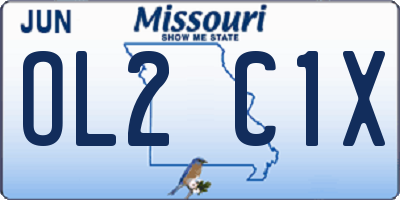MO license plate OL2C1X