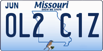 MO license plate OL2C1Z