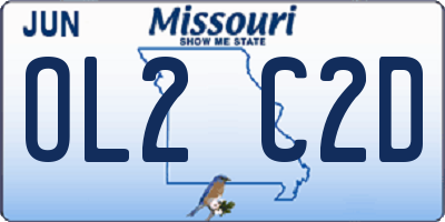 MO license plate OL2C2D
