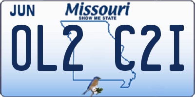 MO license plate OL2C2I
