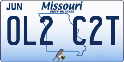 MO license plate OL2C2T