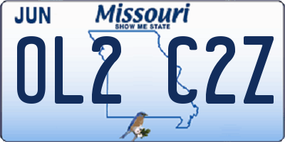 MO license plate OL2C2Z