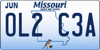 MO license plate OL2C3A