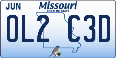 MO license plate OL2C3D
