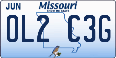 MO license plate OL2C3G