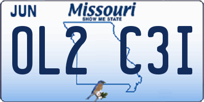 MO license plate OL2C3I