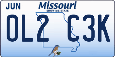 MO license plate OL2C3K