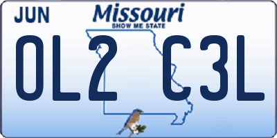 MO license plate OL2C3L
