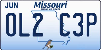 MO license plate OL2C3P