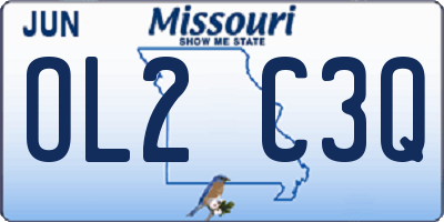 MO license plate OL2C3Q