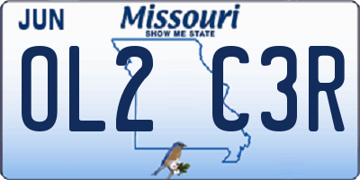MO license plate OL2C3R