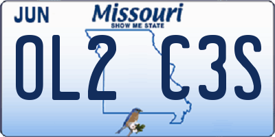 MO license plate OL2C3S
