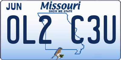 MO license plate OL2C3U