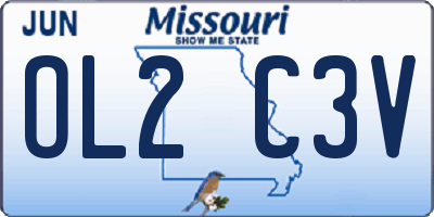 MO license plate OL2C3V