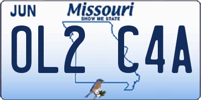 MO license plate OL2C4A
