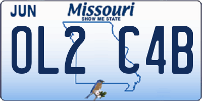 MO license plate OL2C4B