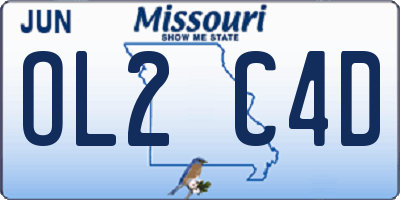 MO license plate OL2C4D