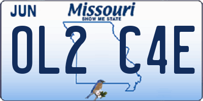 MO license plate OL2C4E