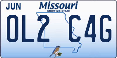 MO license plate OL2C4G