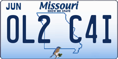 MO license plate OL2C4I