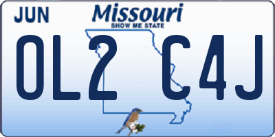 MO license plate OL2C4J