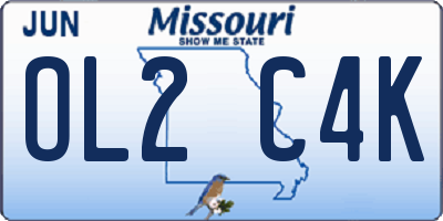 MO license plate OL2C4K