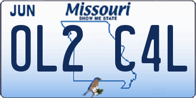 MO license plate OL2C4L