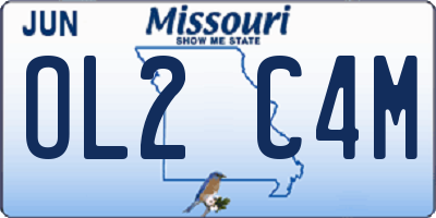 MO license plate OL2C4M