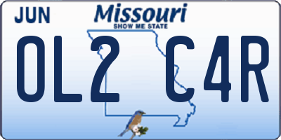MO license plate OL2C4R