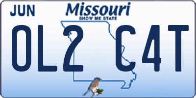 MO license plate OL2C4T