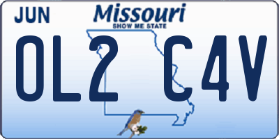 MO license plate OL2C4V