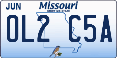 MO license plate OL2C5A