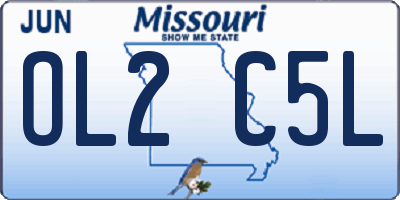 MO license plate OL2C5L