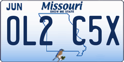 MO license plate OL2C5X