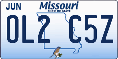 MO license plate OL2C5Z