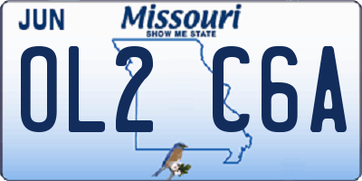 MO license plate OL2C6A