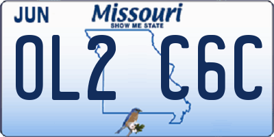 MO license plate OL2C6C